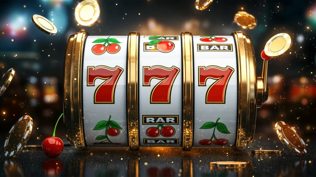 Illustration of paylines in slot games showing different winning line patterns across the reels.